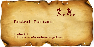 Knabel Mariann névjegykártya