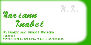 mariann knabel business card